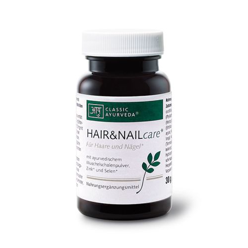 HAIR & NAILcare  Complément alimentaire avec withanolides, sélénium et zinc 30 g (env. 60 gélules) Classic Ayurveda 