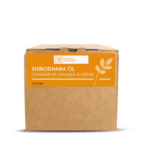 Huile de massage Shirodhara - Chandandi, 2.5 l Huile de massage ayurvédique traditionnelle à la citronnelle & à la réglisse 2.5 litre Classic Ayurveda 