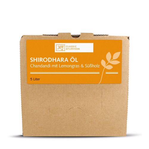 Huile de massage Shirodhara - Chandandi, 5 l Huile de massage ayurvédique traditionnelle à la citronnelle & à la réglisse 5 litre Classic Ayurveda 