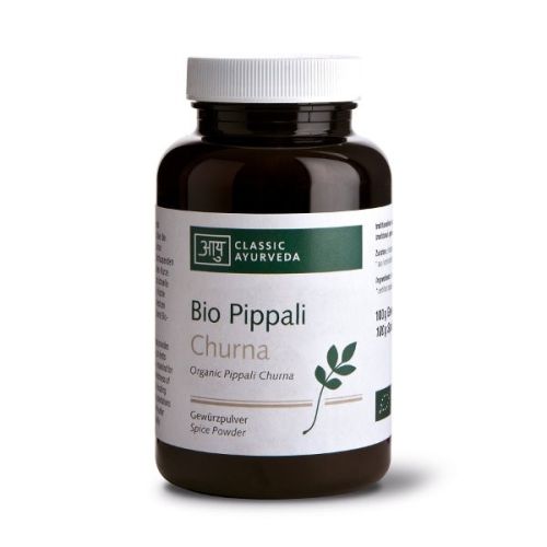 Pippali churna, bio Complément alimentaire avec des parties de plantes ayurvédiques 100 g de poudre Classic Ayurveda 