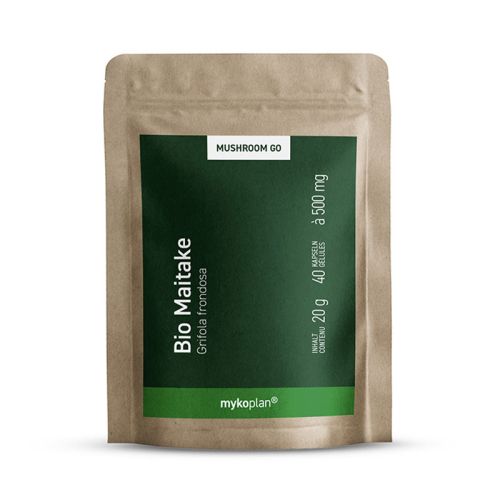 Maitake, bio - Mushroom GO Champignons vitaux 20 g / 40 gélules à 500 mg Mykoplan 