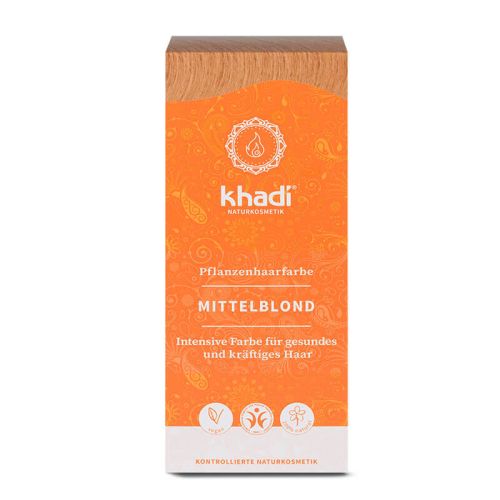 Coloration végétale, blond moyen, BDIH Teinture aux plantes à délayer  Khadi 