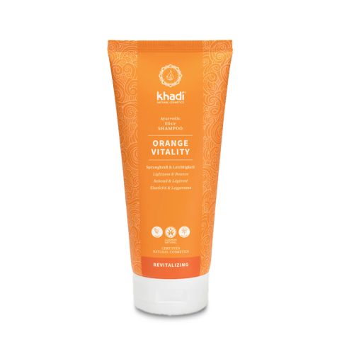 Shampooing vitalité à l'orange, BDIH Shampooing pour cheveux fourchus, fins et légèrement gras  Khadi 