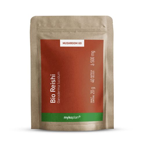 Reishi, bio - Mushroom GO Champignons vitaux 20 g / 40 gélules à 500 mg Mykoplan 