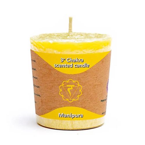 Bougie parfumée Manipura Chakra du nombril Bougie votive parfumée à la stéarine 1 pièce  