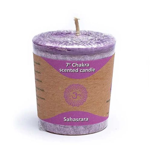 Bougie parfumée Sahasrara Chakra de la Couronne Bougie votive parfumée à la stéarine 1 pièce  