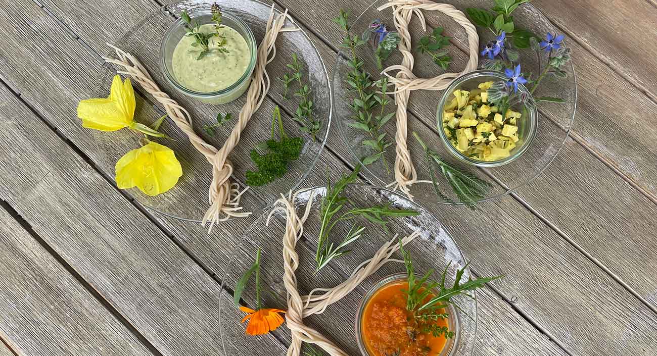 Spaghettis aux trois sauces aux légumes